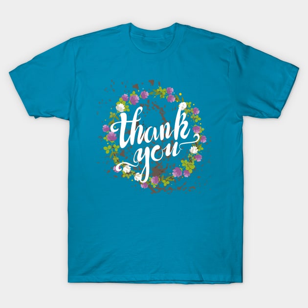 Thank you and wreath T-Shirt by arkitekta